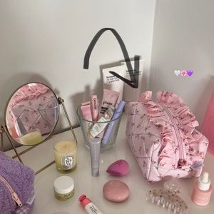 Large Quilted Makeup Bag